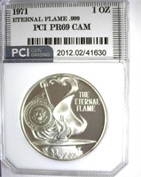 1971 1oz Silver PCI PR-69 CAM JFK Medal