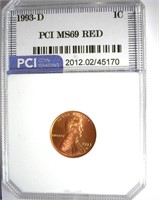 1993-D Cent PCI MS-69 RD LISTS FOR $2500