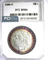 1880-O Morgan PCI MS-64 Amazing Rim Color