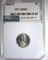 1943-D Cent PCI MS-67+ LISTS FOR $500