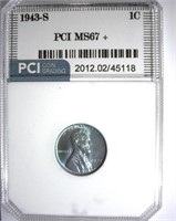 1943-S Cent PCI MS-67+ LISTS FOR $600