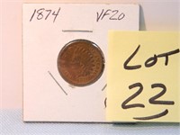 1874 Indian Head Cent - VF-20