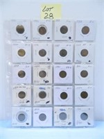 (20) Indian Head Cents, 1881, 82, 83, 83, 84, 86,