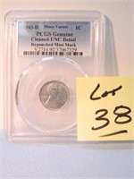 1943D "STEEL" Lincoln Wheat Cent, PCGS Cert.