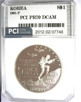 1991-P S$1 Korea PCI PR-70 DCAM $210 GUIDE