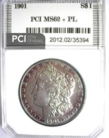 1901 Morgan PCI MS-62+ PL LISTS FOR $26500