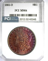 1881-O Morgan PCI MS-64 Stunning Color