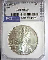 2009 Silver Eagle PCI MS-70