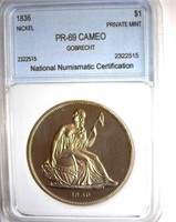 1836 1 NNC PR-69 CAM Gobrecht Nickel Copy