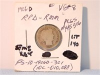 1906D RDP-RMM Barber Dime, VG-8 Semi Key Date