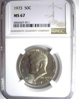 1973 Kennedy NGC MS-67 LISTS FOR $400