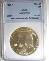 1987-P S$1 Constitution NNC MS-70