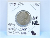 1949d/s Jefferson Nickel, XF-45 Key Date