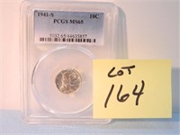 1941s Mercury Dime, PCGS Cert. MS-65