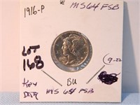 1916 Mercury Dime, MS-64 FSB Key Date