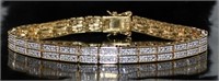Elegant 2 Row Diamond Accented Bracelet