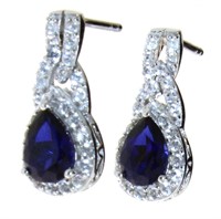 Pear Cut 2.22 ct Sapphire Earrings