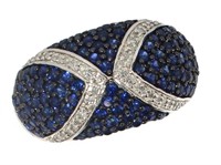 Quality 2.34 ct Sapphire & Diamond Pave' Ring