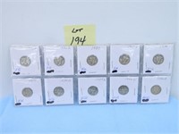 (10) Mercury Dimes, 1936d, 36s, 37, 37d, 38, 39,