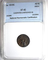 CA. 125 BC Cleopatra NNC XF-40 AE18