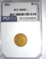 1914 Gold $2.50 PCI MS-62+ LISTS FOR $2500