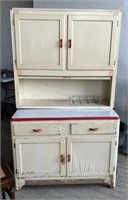 Red and White 1950's Kitchen Hutch