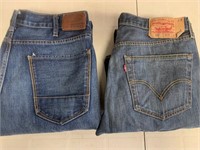 2 Mens LEVIS 501 & Denver Hayes Jeans 36 x 32