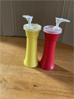 VINTAGE MUSTARD/KETCHUP TUPPERWARE DISPENSERS