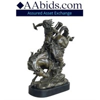 Native American Warrior on Horse Bronze Sculpture