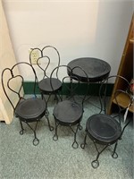 5 Piece Wrought Iron Table and Chairs