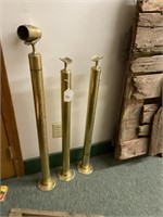 (3) Brass Railing Stands