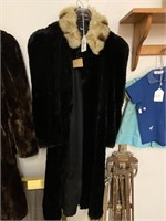 Black Beaver w/ Mink Collar Coat