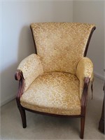 Upholstered side chair rolled back look at