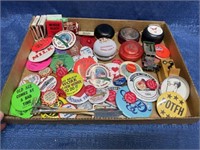 Various advertising buttons - yoyos - matches