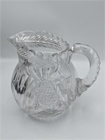 Sighned Libbey Clear Cut Crystal Water Pitcher Whe