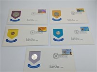 5pc British Virgin Islands Stamp & Coin First Day