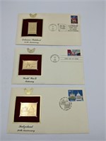 3pc First Day of Issue Gold Stamps