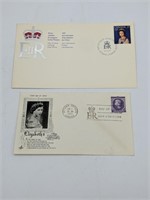 2pc Day of Issue Stamped, Elizabeth The Second