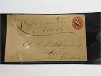 Rare 1850 Three Cent Stamped Envelope