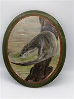 VTG Mr Otter Hand Painted Wall Art