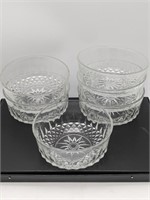 6pc Crystal Clear Cut Arcoroc France Bowls