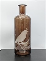 Smokey Bottle W/ Frosted Birds