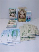 Hair color, shampoo, conditioner samples