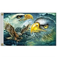Eagles on Blue design 3ft by 5fy Flag