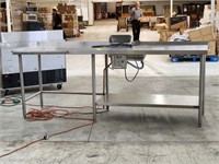 Stationary Stainless Work Table w/ Heated Well