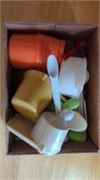 Box of measuring cups and spoons