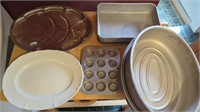 Kitchen miscellaneous. Platters muffin tin,