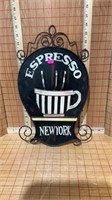 Espresso New York metal sign