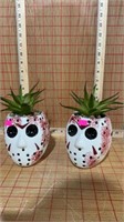 2 Friday the 13th fake succulents