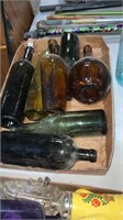 Flat of interesting old bottles